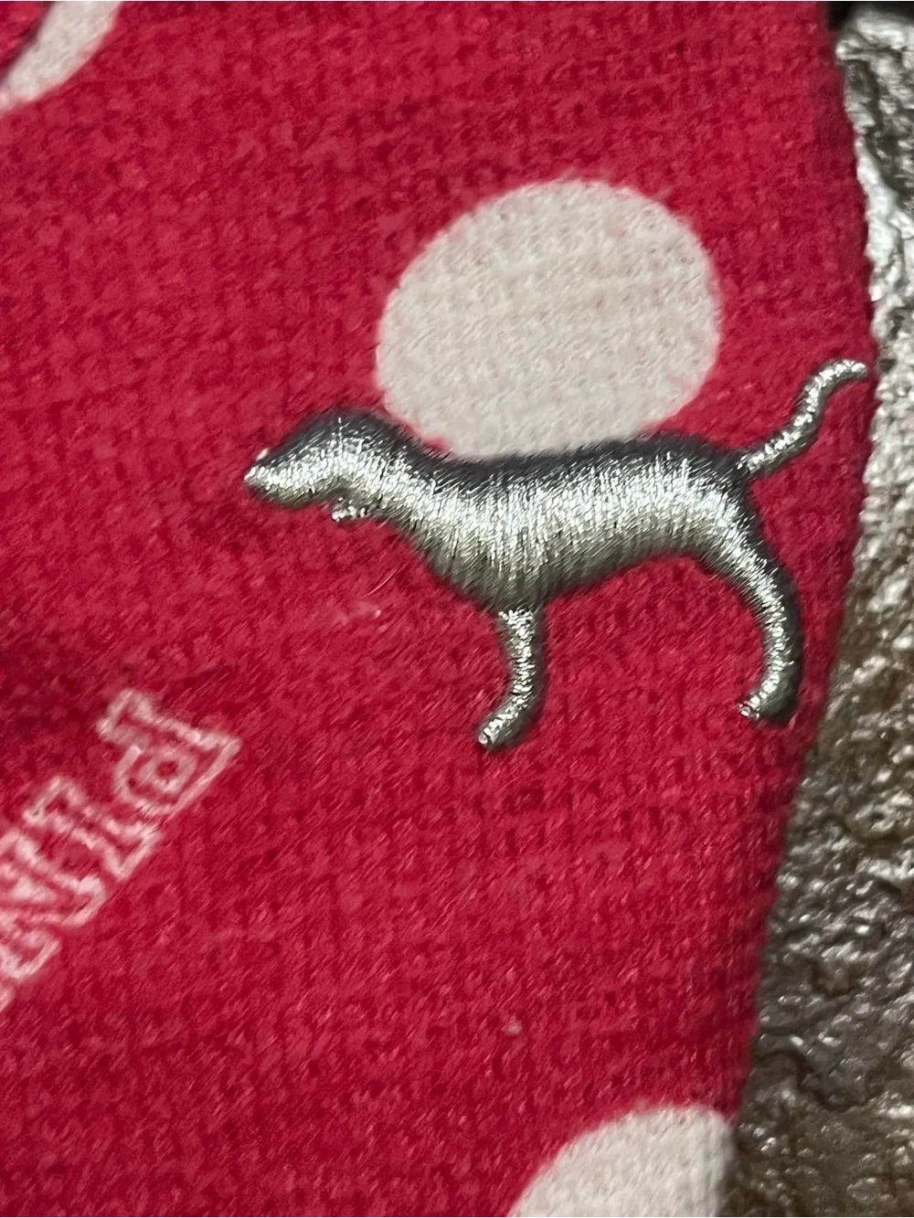 Pink Red Polka Dot Cat Jumpsuit with Silver Cat Embroidery - size S/P